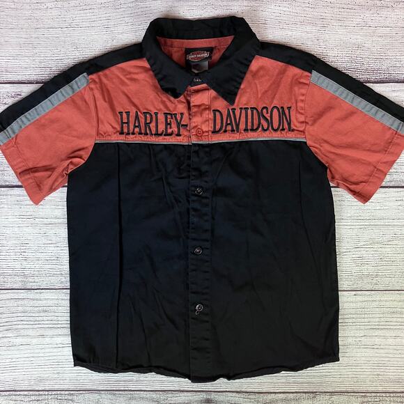 Harley Davidson Motorcycles Button Up Shop Shirt - Picture 1 of 7